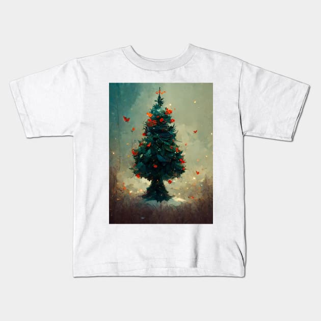 Christmas Tree Kids T-Shirt by dskfstudio